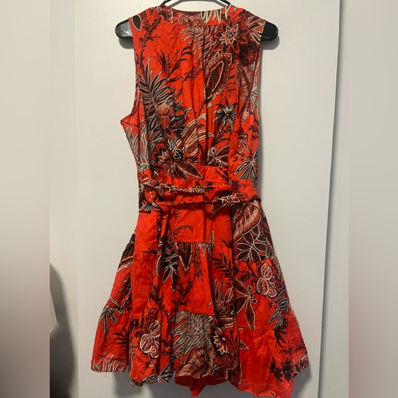 Banana Republic Stampa Mini Wrap Dress Red Floral - Picture 5 of 9